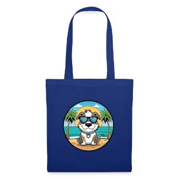 Argentino Chien Race Dessin Animé Lunettes De Soleil Plage - Sac en tissu - bleu royal - Devant