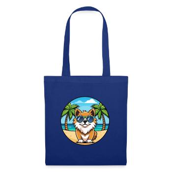 Tibetischer Spaniel Hund Rasse Cartoon Sonnenbrille Strand - Stoffbeutel - Royalblau - Vorne