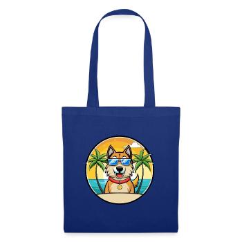 Schäferhund Rasse Cartoon Sonnenbrille Strand - Stoffbeutel - Royalblau - Vorne