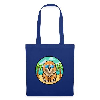 Tibetische Dogge Hunderasse Cartoon Sonnenbrille Strand - Stoffbeutel - Royalblau - Vorne