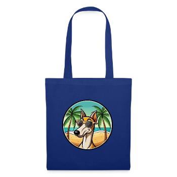 Old Croatian Sighthound Dog Breed Cartoon Beach - Tote Bag - royal blue - Front