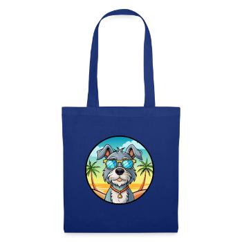 Mittelschnauze Hunderasse Cartoon Sonnenbrille Strand - Stoffbeutel - Royalblau - Vorne