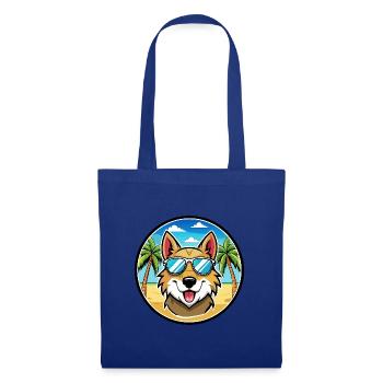 Aidi Hunderasse Cartoon Sonnenbrille Strand - Stoffbeutel - Royalblau - Vorne