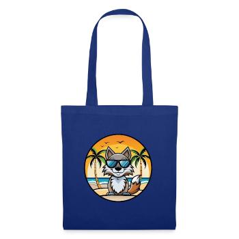 Wolf Funny Cartoon Summer Beach Sunglasses Sticker - Tote Bag - royal blue - Front