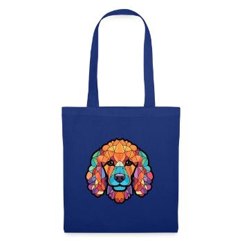 Pudel Hund Buntes Aquarell Tier Illustration - Stoffbeutel - Royalblau - Vorne