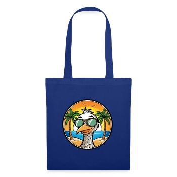 Straußen, Lustig, Cartoon, Sommer, Strand, Sonnenbrille, Cool - Stoffbeutel - Royalblau - Vorne