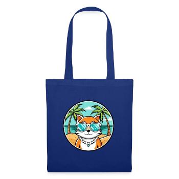 Hantilly Tiffany Katzenrasse Cartoon Sonnenbrille Strand - Stoffbeutel - Royalblau - Vorne