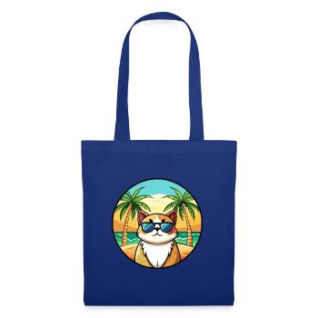 Exotische Kurzhaarkatze Rasse Cartoon Sonnenbrille Strand - Stoffbeutel - Royalblau - Vorne
