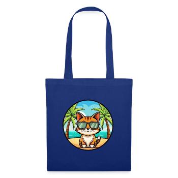 Somali Kurzhaar Katze Rasse Cartoon Sonnenbrille Strand - Stoffbeutel - Royalblau - Vorne