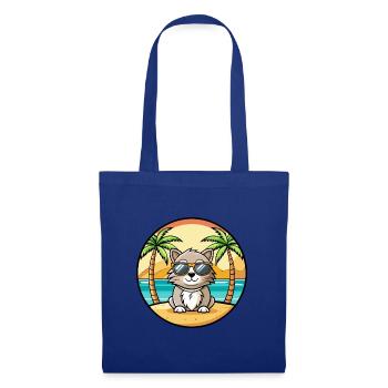 Laperm Cat Breed Cartoon Lunettes de soleil Beach - Sac en tissu - bleu royal - Devant