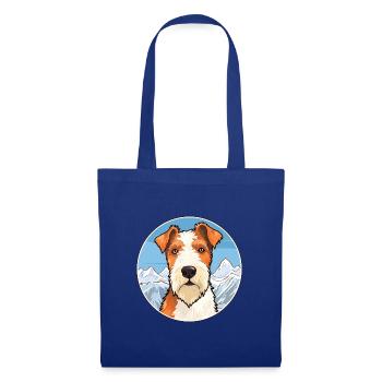 Draht Foxterrier Hunderasse Karikatur Kawaii Watercol - Stoffbeutel - Royalblau - Vorne