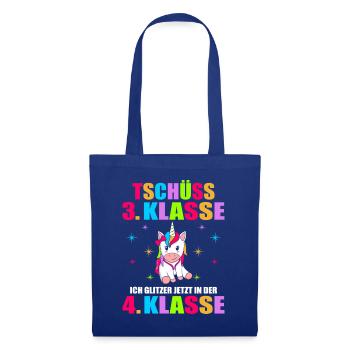 Tschüss 3.Klasse Ich Glitzer Jetzt In Der 4.Klasse - Stoffbeutel - Royalblau - Vorne