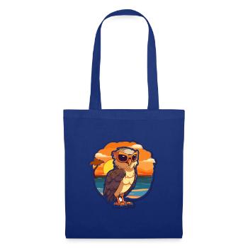 Hawk Lustige Karikatur Kawaii Strand Illustration - Stoffbeutel - Royalblau - Vorne