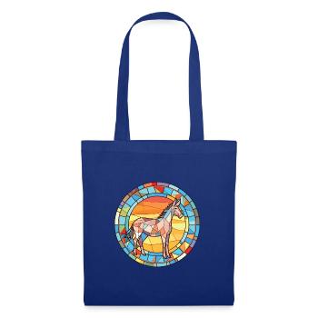 Esel bunte Aquarell-Tier-Haustier-Illustration - Stoffbeutel - Royalblau - Vorne