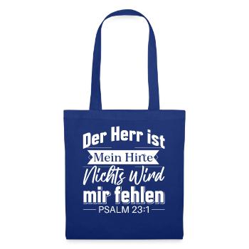Psalm 23 [Die Bibel] - Der Herr ist mein Hirte. - Stoffbeutel - Royalblau - Vorne