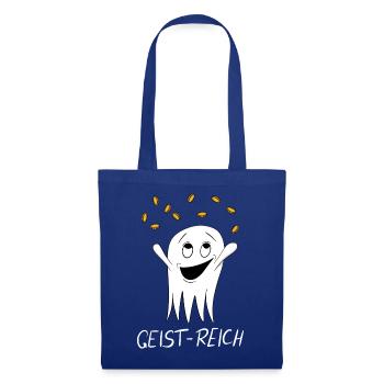 Geistreich Geist reich - reicher Geist Gespenst - Stoffbeutel - Royalblau - Vorne