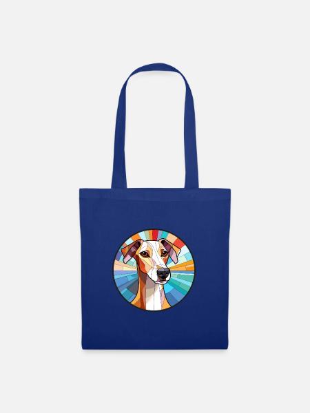 Whippet Hund Buntes Glas Bunte Karikatur Kawaii - Stoffbeutel - Royalblau