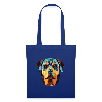 Rottweiler Deutsche Hunderasse Buntes Aquarell - Stoffbeutel - Royalblau - Vorne