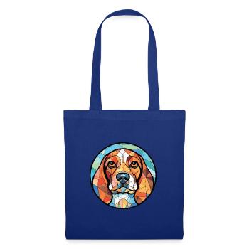 Deutsche Bracke Hunderasse Aquarell Illustration - Stoffbeutel - Royalblau - Vorne