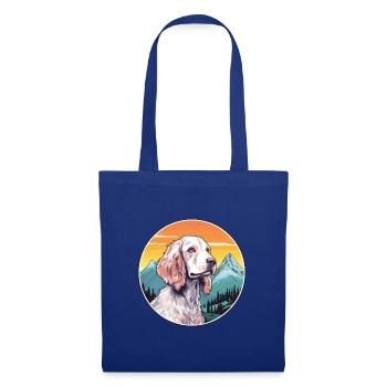 Englisch Setter Hund Rasse Cartoon Kawaii Aquarell - Stoffbeutel - Royalblau - Vorne