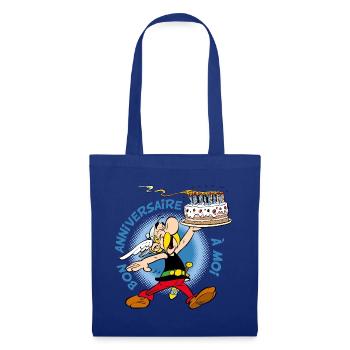 Asterix & Obelix Asterix Geburtstagstorte Design - Stoffbeutel - Royalblau - Vorne