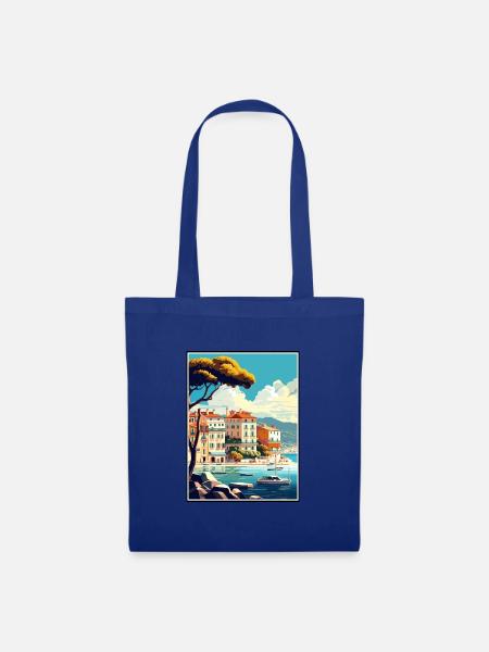Cannes Frankreich Vintage Reiseposter WPA Souvenir - Stoffbeutel - Royalblau