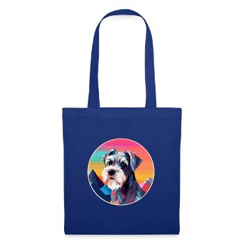 Mittelschnauze Hunderasse Karikatur Kawaii Aquarell - Stoffbeutel - Royalblau - Vorne