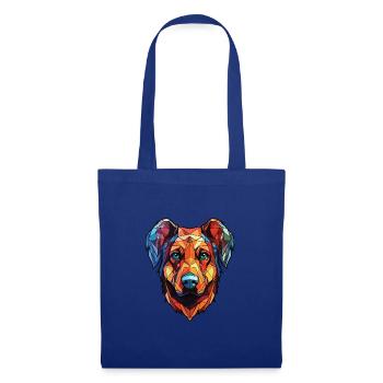 Laufhund Hunderasse Aquarell Glas Illustration - Stoffbeutel - Royalblau - Vorne