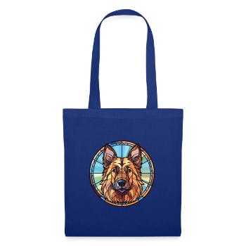Böhmischer Schäferhund Rasse Buntes Aquarell - Stoffbeutel - Royalblau - Vorne