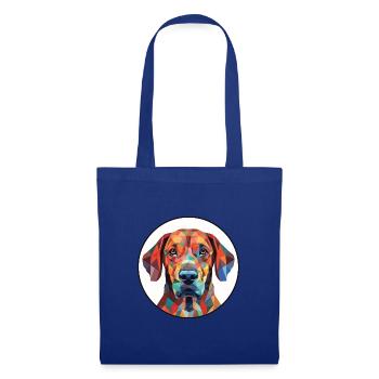 Plott Hund Hund Rasse Aquarell Illustration - Stoffbeutel - Royalblau - Vorne