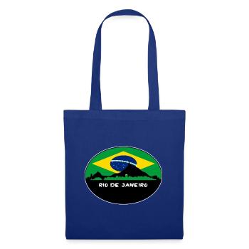 Rio De Janeiro Brasilien Flagge Skyline Silhouette Trav - Stoffbeutel - Royalblau - Vorne