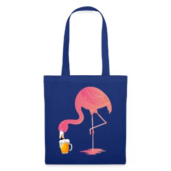 Beer Flamingo Bier Trinken Design - Stoffbeutel - Royalblau - Vorne