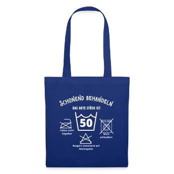 50er Geburtstag Geburtstaggeschenk Geschenk - Stoffbeutel - Royalblau - Vorne