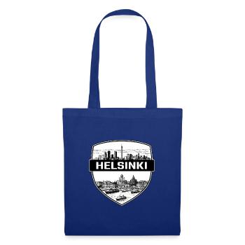 Helsinki Finnland Schildwappen Kathedrale Geschenk - Stoffbeutel - Royalblau - Vorne