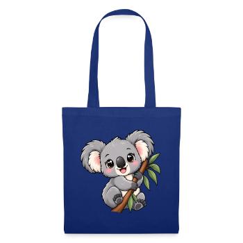 Kawaii Koala – Flauschiger Eukalyptusfreund - Stoffbeutel - Royalblau - Vorne