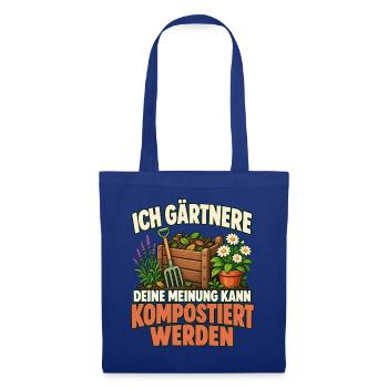 Gartenfreunde Gärtnern Geschenkidee  - Stoffbeutel - Royalblau - Vorne
