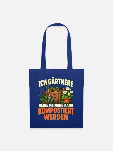 Gartenfreunde Gärtnern Geschenkidee - Stoffbeutel - Royalblau