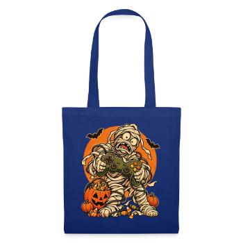 Halloween-Mumie Gamer mit Kabelsalat - Stoffbeutel - Royalblau - Vorne