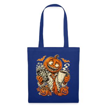 Halloween-Kürbisbürohengst im E-Mail-Chaos - Stoffbeutel - Royalblau - Vorne