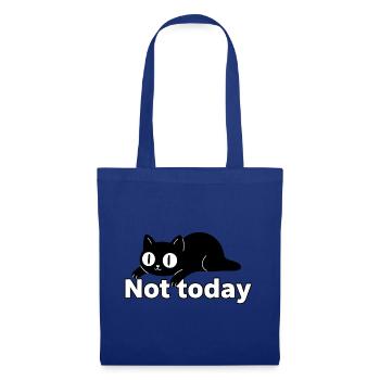 Nicht heute, schwarze Katze faule Stimmung - Stoffbeutel - Royalblau - Vorne