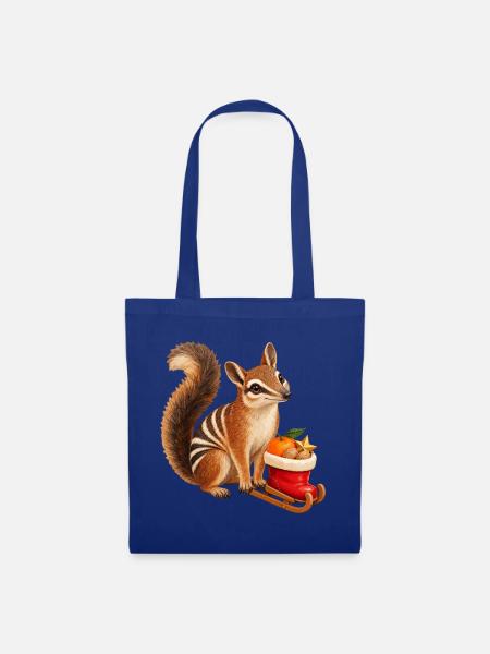 Numbat mit Nikolaus-Stiefelschlitten - Stoffbeutel - Royalblau