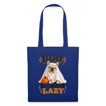  Boo But Make It Lazy Französische Bulldogge Zu - Stoffbeutel - Royalblau - Vorne