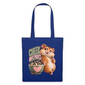 Cheek Investments | Flauschiger Hamster - Stoffbeutel - Royalblau - Vorne