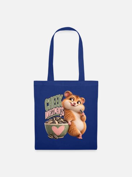 Cheek Investments | Flauschiger Hamster - Stoffbeutel - Royalblau