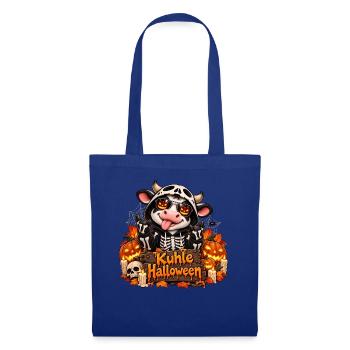Cool Halloween Cow with Pumpkins Skeleton Costume - Stoffbeutel - Royalblau - Vorne