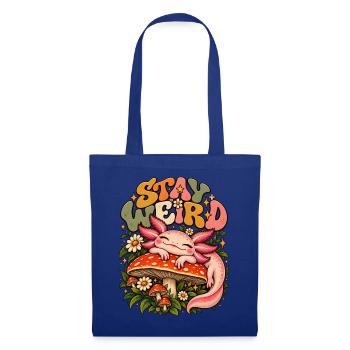 Axolotl Pilz Design Süßes Salamander Tier Retro - Stoffbeutel - Royalblau - Vorne