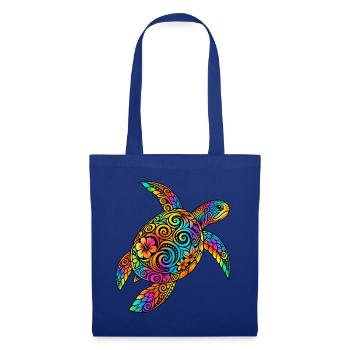 Schildkröte Vintage Hawaiian Meeresschildkröte - Stoffbeutel - Royalblau - Vorne