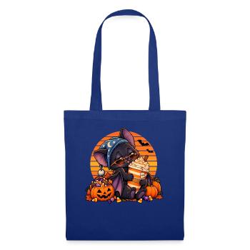 Halloween Fledermaus-Arzt mit Kaffee - Stoffbeutel - Royalblau - Vorne