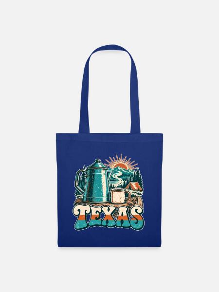 Texas Kaffee Sonnenaufgang Retro - Stoffbeutel - Royalblau