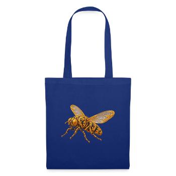 Goldene Ornamente-Fliege - Stoffbeutel - Royalblau - Vorne